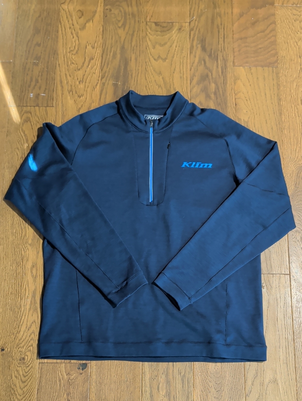Klim Teton Merino Wool 1/4 ZIP Blue Large Long sleeve Shirt